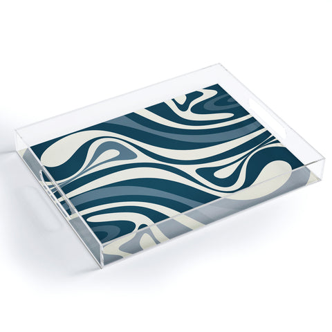 Kierkegaard Design Studio New Groove Retro Swirl Abstract Acrylic Tray