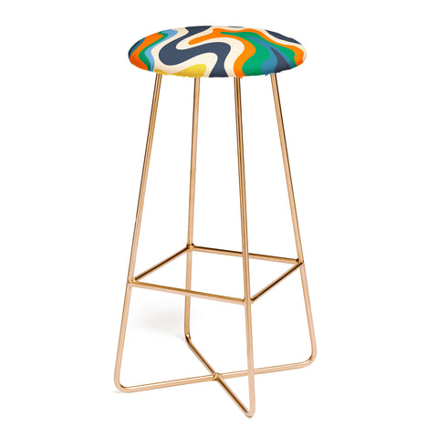 Kierkegaard Design Studio Retro Liquid Swirl Abstract I Bar Stool