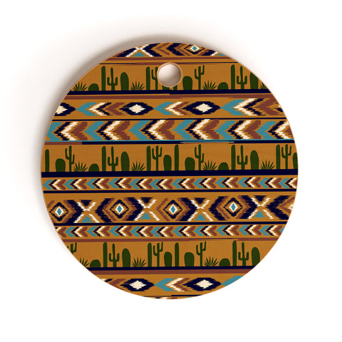 Kris Tate CACTUS IN DAWNS Cutting Board Round