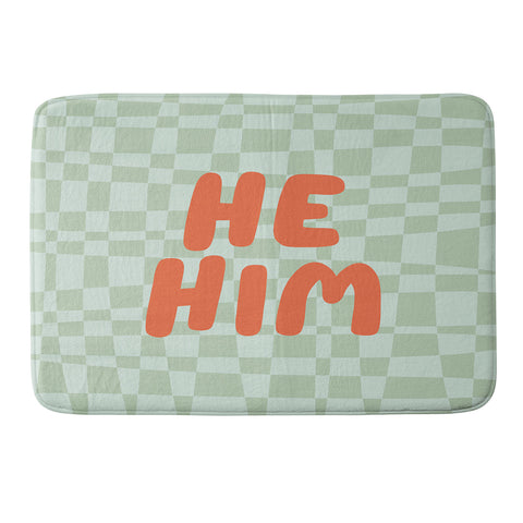 Lane and Lucia He Him Pronouns Memory Foam Bath Mat