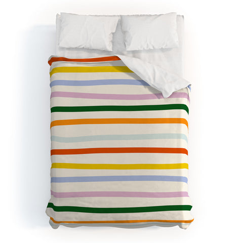 Lane and Lucia Retro Rainbow Stripe Duvet Cover