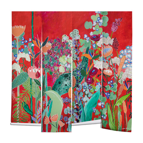 Lara Lee Meintjes Red Floral Jungle Wall Mural
