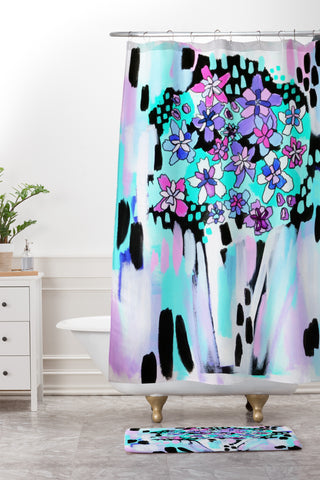 Laura Fedorowicz Bloom Even in the Dark Shower Curtain And Mat