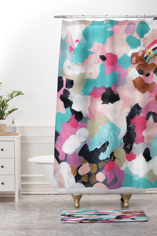 Laura Fedorowicz Pastel Dream Abstract Shower Curtain And Mat