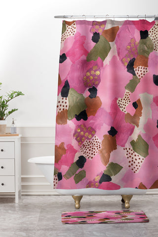 Laura Fedorowicz Pretty in Pink Shower Curtain And Mat