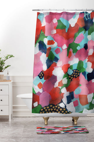 Laura Fedorowicz Vintage Bubblegum Shower Curtain And Mat