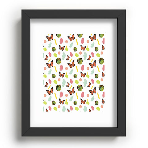 Laura Redburn Butterflies And Plaid Recessed Framing Rectangle