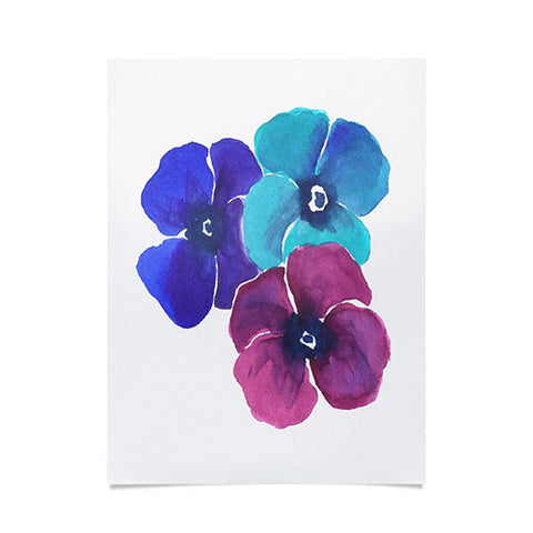 Laura Trevey Jewel Tone Pansies Poster