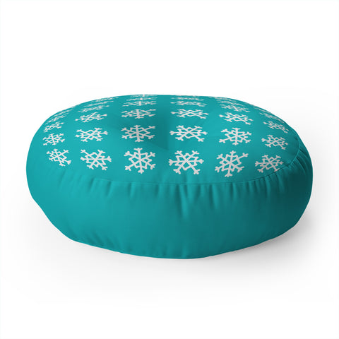 Leah Flores Snowflake Party Floor Pillow Round