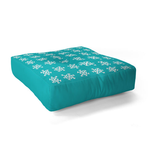 Leah Flores Snowflake Party Floor Pillow Square