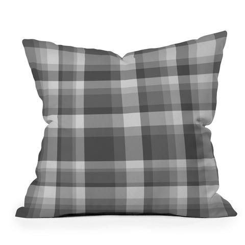 Lisa Argyropoulos Dark Gray Plaid Throw Pillow