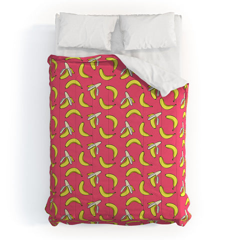 Little Arrow Design Co Bananas on Pink Comforter