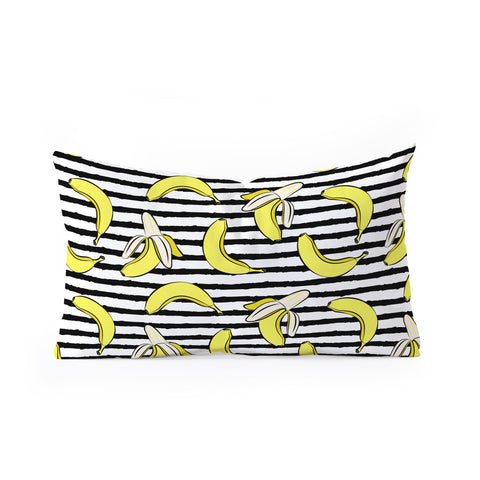 Little Arrow Design Co Bananas on Stripes Oblong Throw Pillow