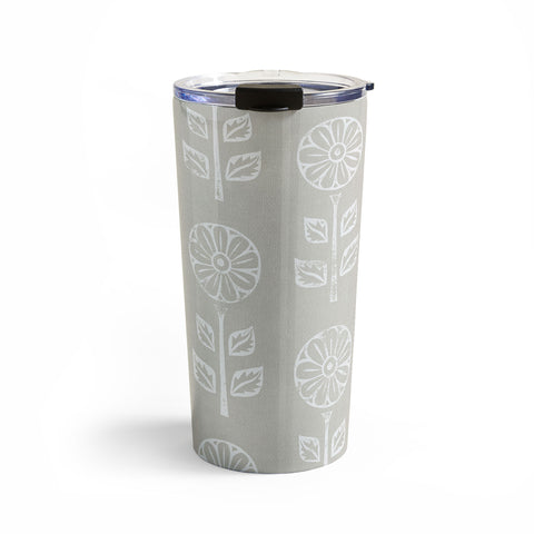 Little Arrow Design Co block print floral beige Travel Mug