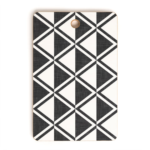 Little Arrow Design Co bodhi geo diamonds black Cutting Board Rectangle