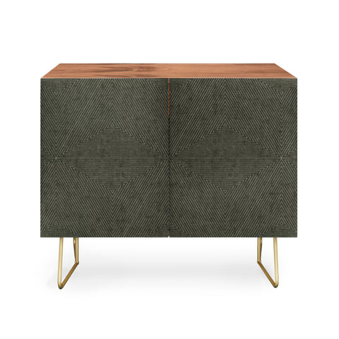 Little Arrow Design Co boho triangle stripes olive green Credenza