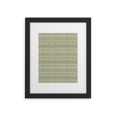 Little Arrow Design Co dash dot stripes olive Framed Art Print