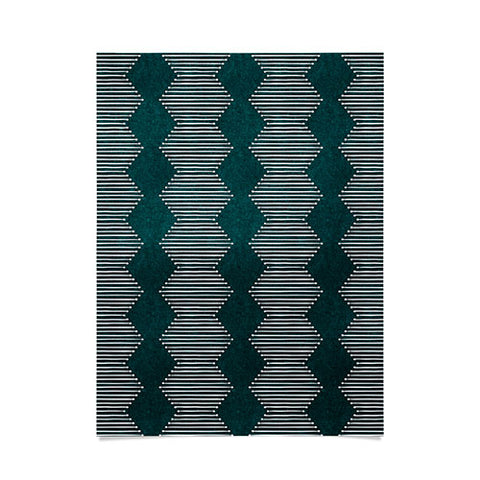 Little Arrow Design Co diamond mud cloth dark teal Poster