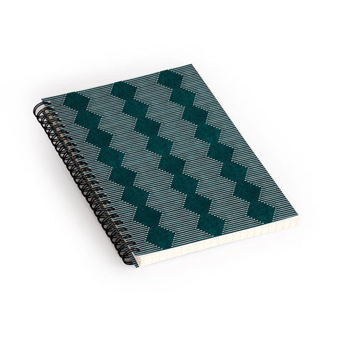 Little Arrow Design Co diamond mud cloth dark teal Spiral Notebook