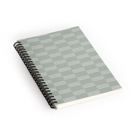 Little Arrow Design Co ella triple stripe sage Spiral Notebook