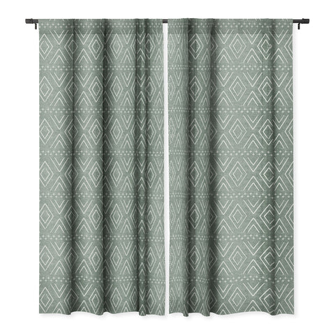 Little Arrow Design Co farmhouse diamonds sage Blackout Window Curtain