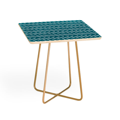 Little Arrow Design Co Farmhouse Stitch in Teal Side Table