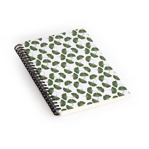 Little Arrow Design Co green ginkgo leaves Spiral Notebook