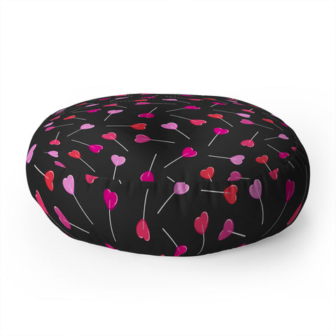 Little Arrow Design Co heart lollies Floor Pillow Round