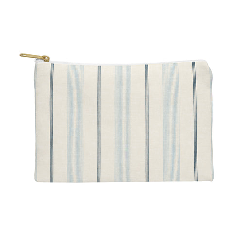 Little Arrow Design Co ivy stripes cream dusty blue Pouch