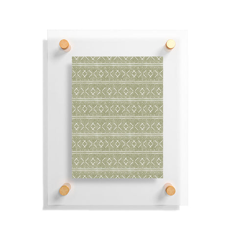 Little Arrow Design Co mud cloth stitch olive Floating Acrylic Print