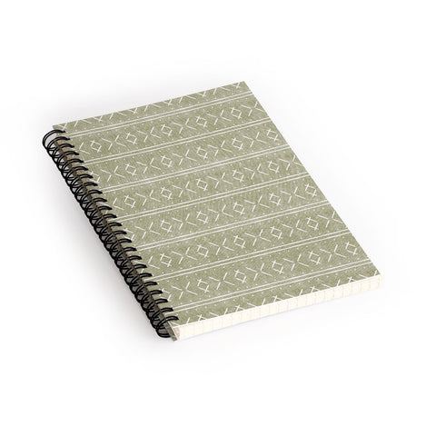 Little Arrow Design Co mud cloth stitch olive Spiral Notebook