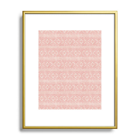 Little Arrow Design Co mud cloth stitch pink Metal Framed Art Print