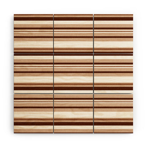 Little Arrow Design Co multi stripe espresso Wood Wall Mural