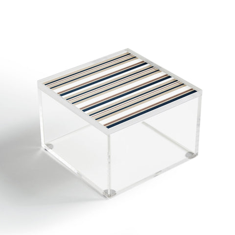 Little Arrow Design Co multi stripes tan blue Acrylic Box