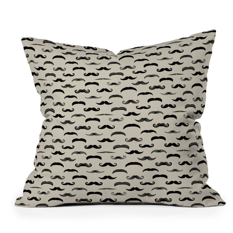 Little Arrow Design Co mustache madness Throw Pillow