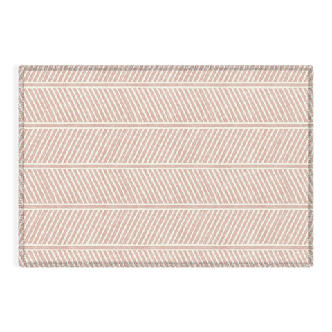 Little Arrow Design Co Organic Chevron in Rose Outdoor Rug