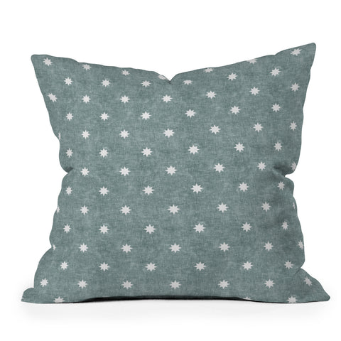 Little Arrow Design Co stars on dusty blue Throw Pillow