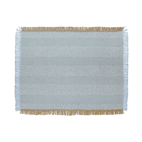 Little Arrow Design Co stippled stripes coastal blue Throw Blanket