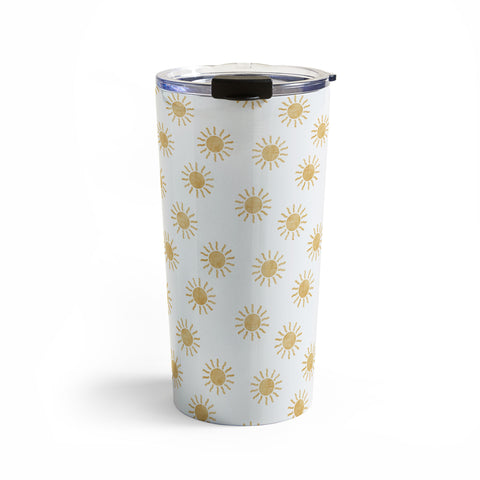 Little Arrow Design Co Suns golden on white Travel Mug