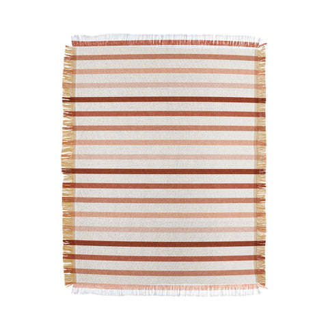 Little Arrow Design Co terra cotta stripes Throw Blanket