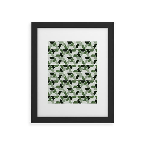 Little Arrow Design Co triangle geo green Framed Art Print