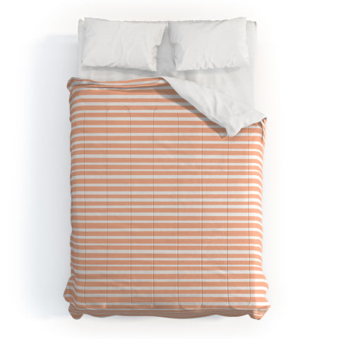 Little Arrow Design Co unicorn dreams stripes in peach Comforter