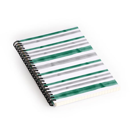 Little Arrow Design Co Watercolor Stripes Grey Green Spiral Notebook