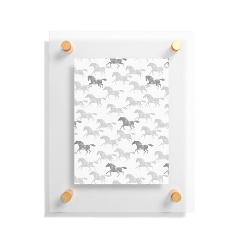 Little Arrow Design Co wild horses gray Floating Acrylic Print
