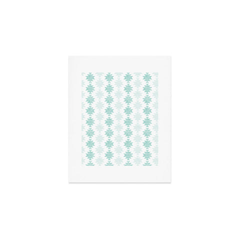 Little Arrow Design Co Woven Aztec in Teal Art Print