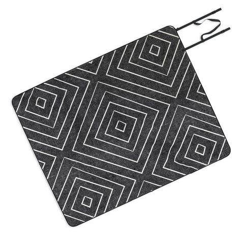 Little Arrow Design Co woven diamonds charcoal Picnic Blanket