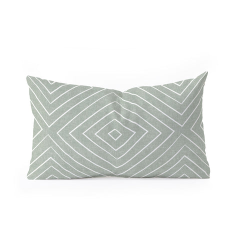 Little Arrow Design Co woven diamonds sage Oblong Throw Pillow