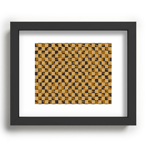 Little Dean Abstract checked in golden och Recessed Framing Rectangle