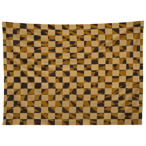 Little Dean Abstract checked in golden och Tapestry
