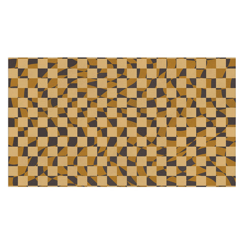 Little Dean Abstract checked in golden och Tablecloth